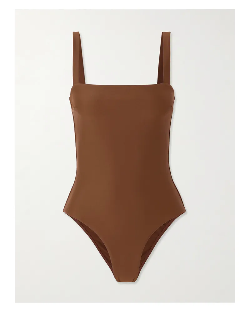 Matteau The Square Badeanzug Aus Recyceltem Stretch-material - Braun Braun