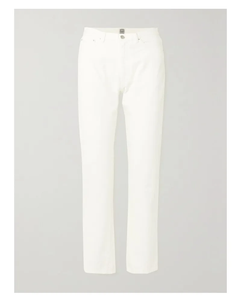 Totême Twisted Seam Hoch Sitzende Jeans Mit Geradem Bein Aus Bio-denim - Ecru Ecru