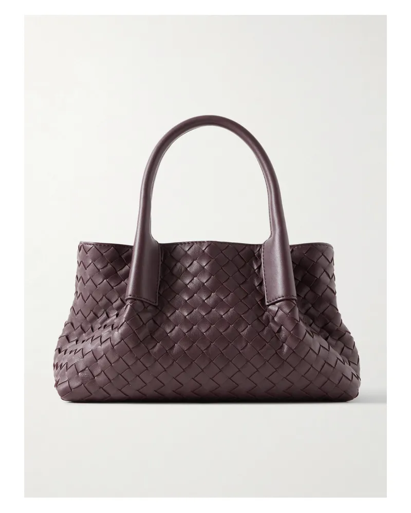 Bottega Veneta Pinacoteca Small Intrecciato Leather Tote - Burgundy Burgundy