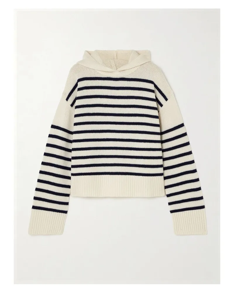 Lisa Yang Karolin Kapuzenpullover Aus Kaschmir Mit Streifen - Creme Creme