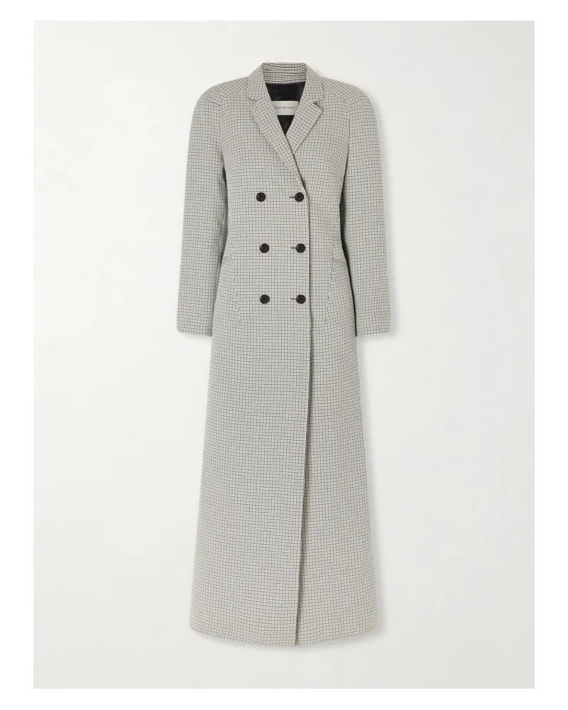 Dries van Noten Ronna Checked Long Coat - Gray Gray