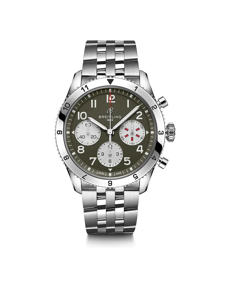 Breitling Chronograph Classic Avi Chronograph 42 Silber