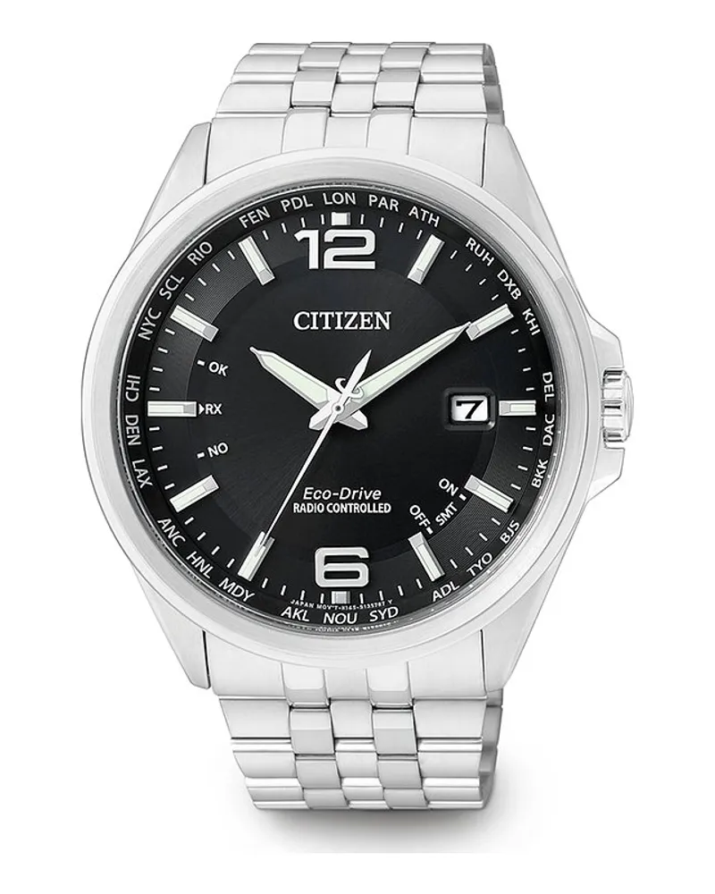 Citizen Herrenuhr Funkuhr Eco-Drive Silber