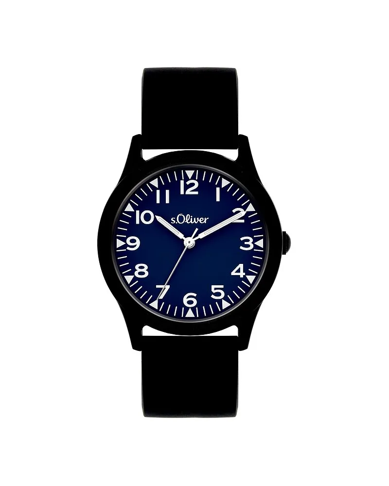 S.Oliver Kinderuhr schlicht und cool Schwarz