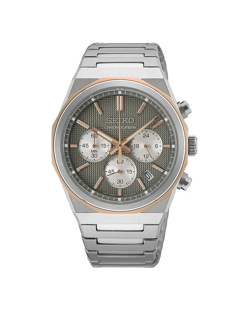 Seiko Herrenuhr Chronograph Silber