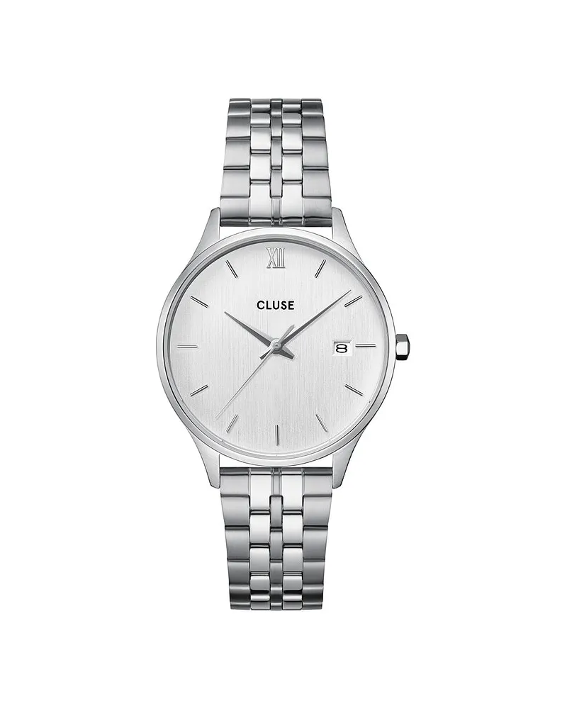 CLUSE Damenuhr Minuit Date Silber