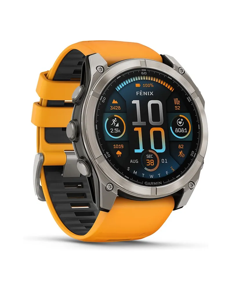 Garmin Smartwatch Fenix 8 - 51 mm AMOLED Sapphire Graphit Titanium Titan Silber