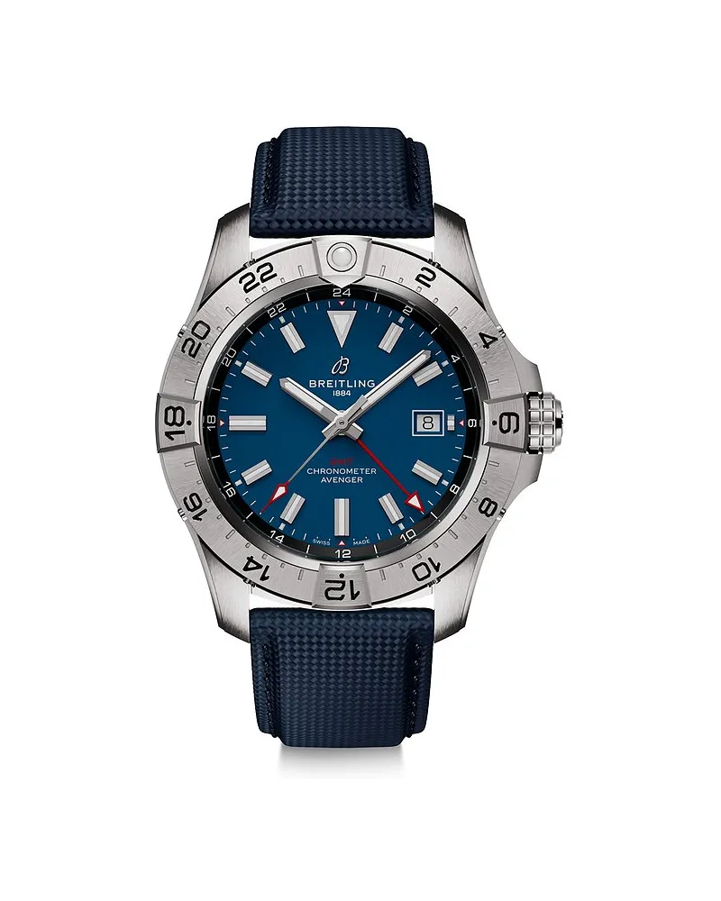 Breitling Herrenuhr Avenger Automatic GMT 44 Silber