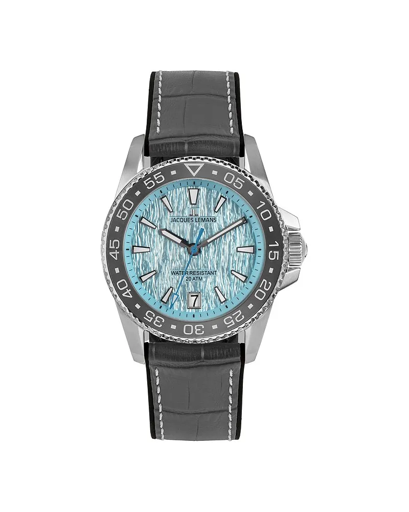 Jacques Lemans Herrenuhr Liverpool Diver Silber