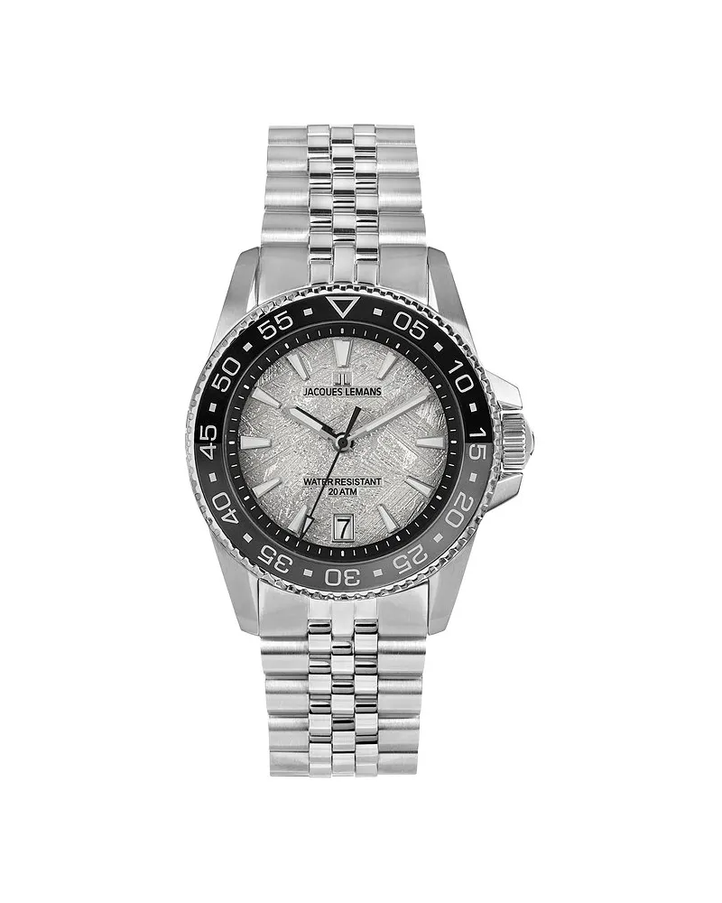 Jacques Lemans Herrenuhr Liverpool Diver Silber