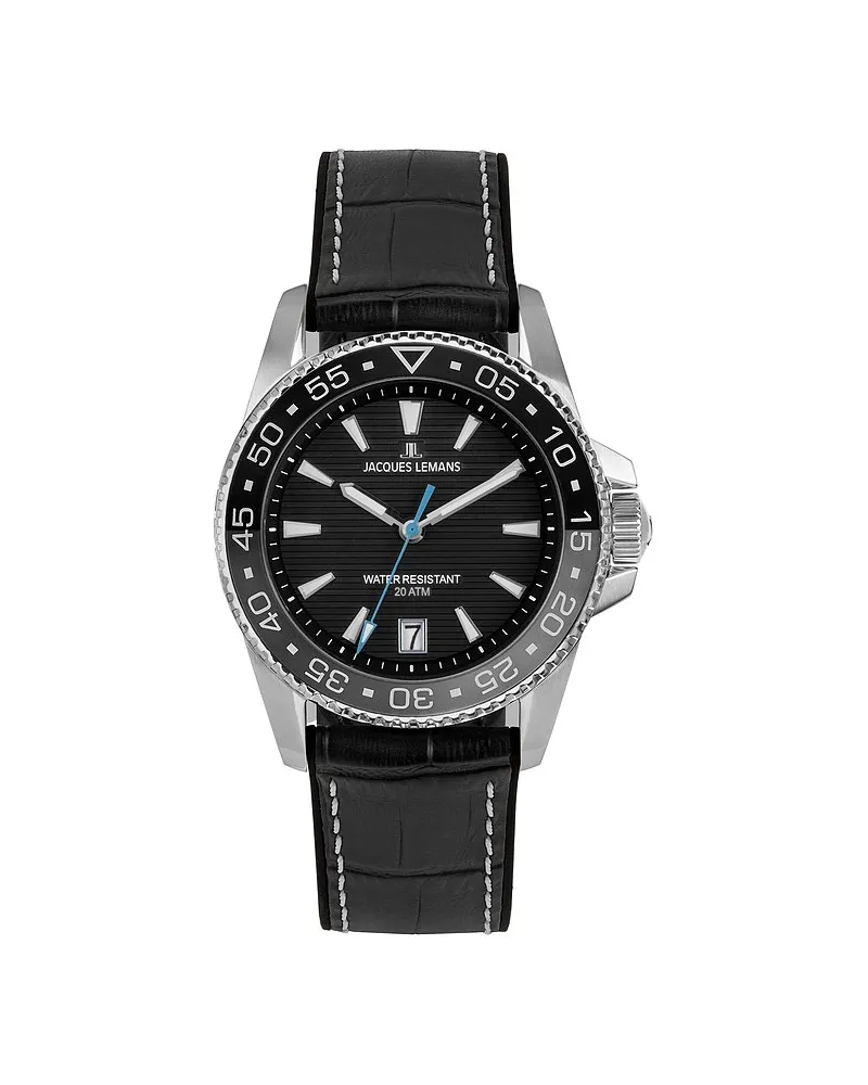 Jacques Lemans Herrenuhr Liverpool Diver Silber