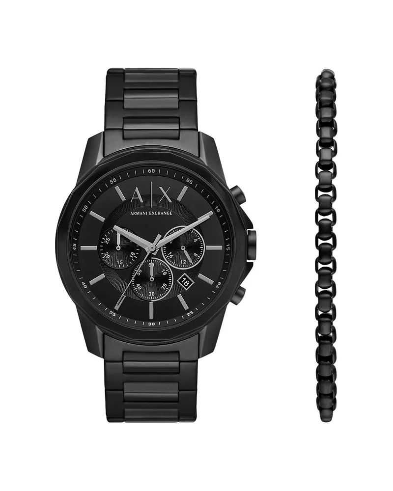 Armani Exchange Uhren-Set BANKS Schwarz