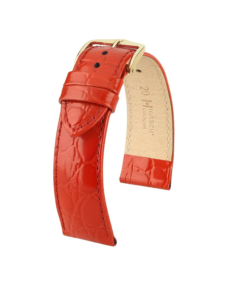 Hirsch Lederband Crocograin Rot