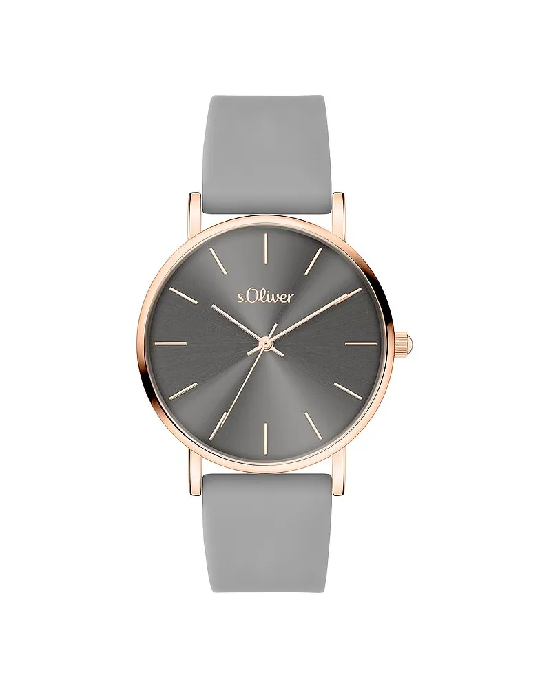 S.Oliver Damenuhr Zeitlos und modern Roségold