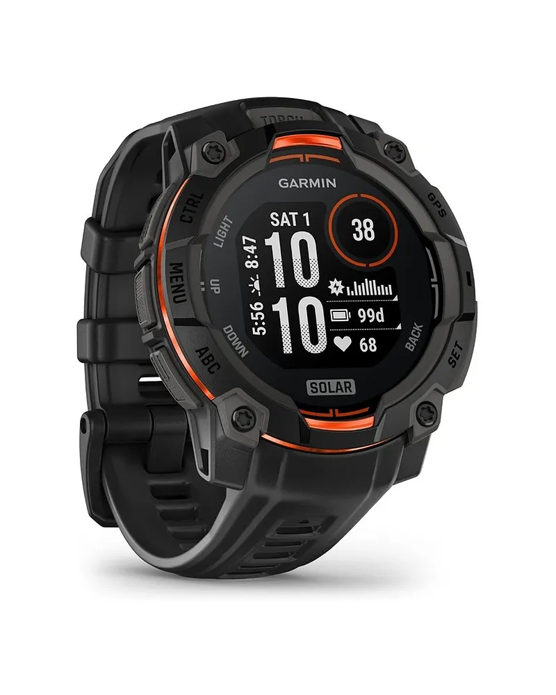 Garmin Smartwatch Instinct 3 Solar 45 mm Schwarz Schwarz