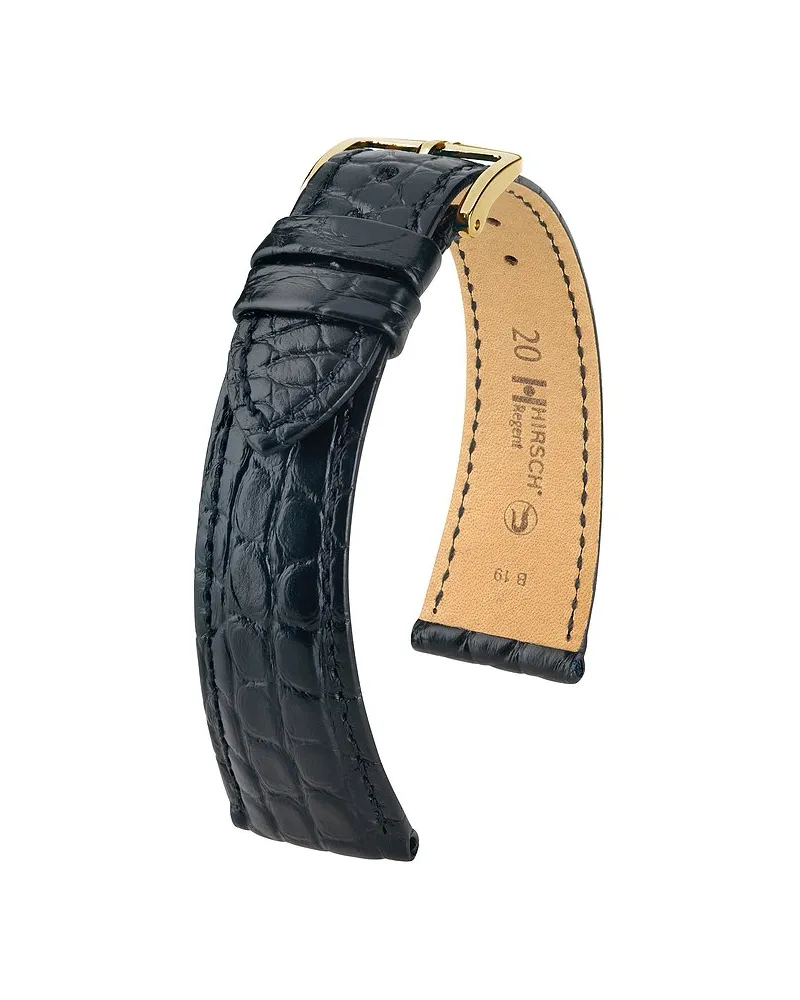 Hirsch Lederband Regent Schwarz