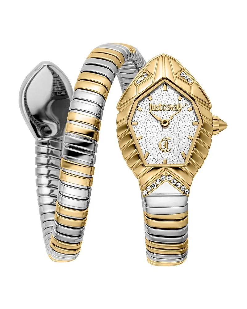 Just Cavalli Damenuhr Signature Snake Bicolor