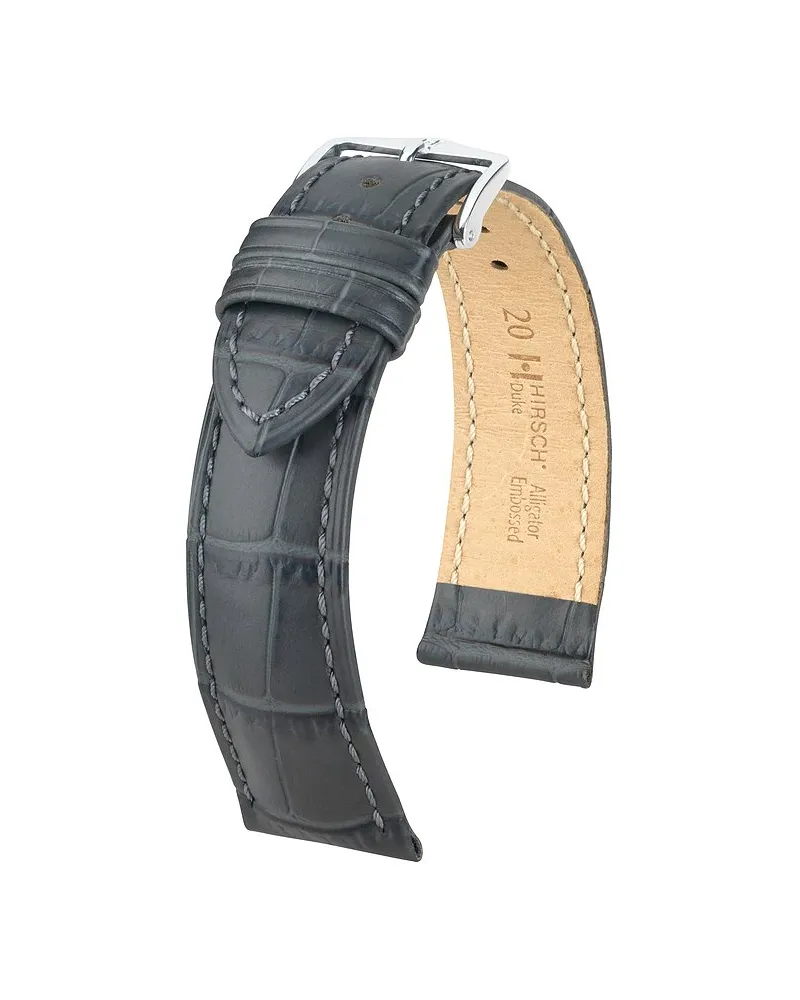 Hirsch Lederband Duke Grau