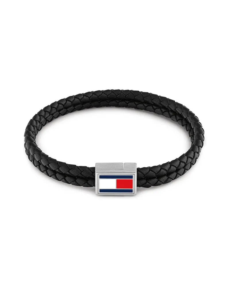Tommy Hilfiger Armband 3D FLAG LEATHER Schwarz