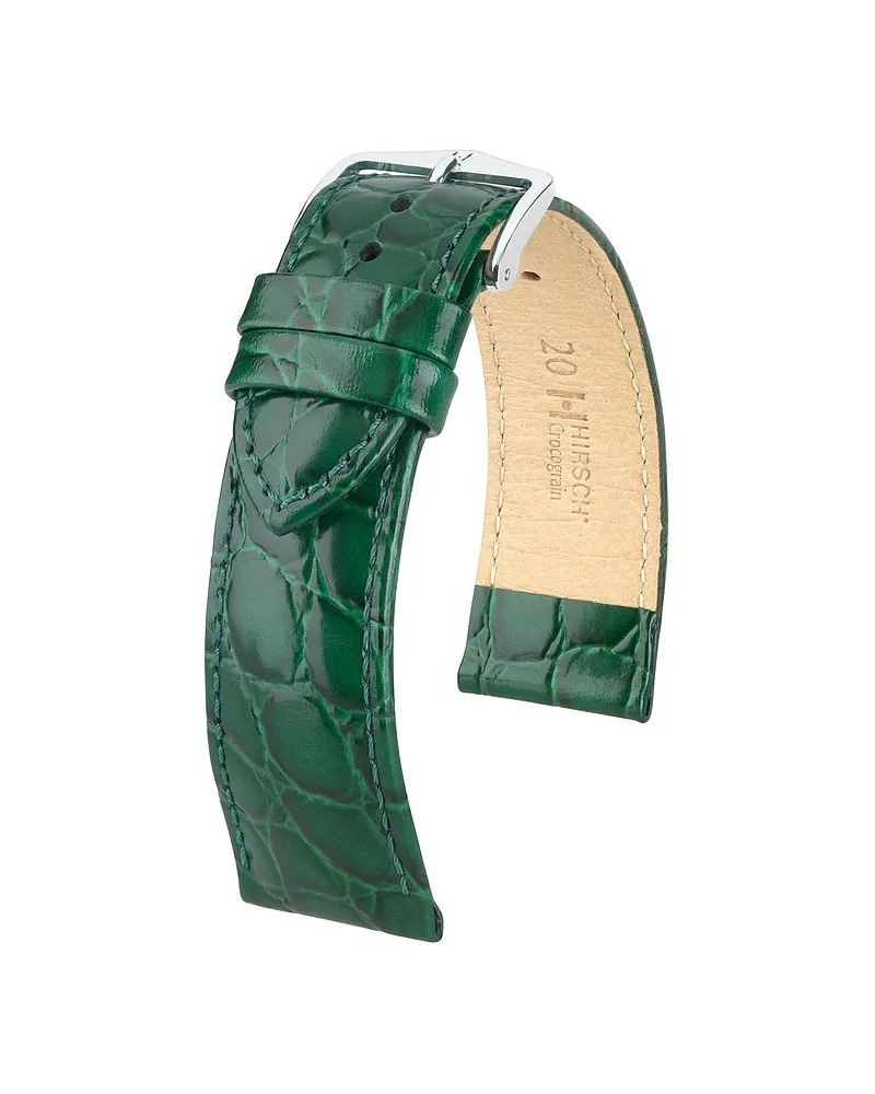Hirsch Lederband Crocograin Grün