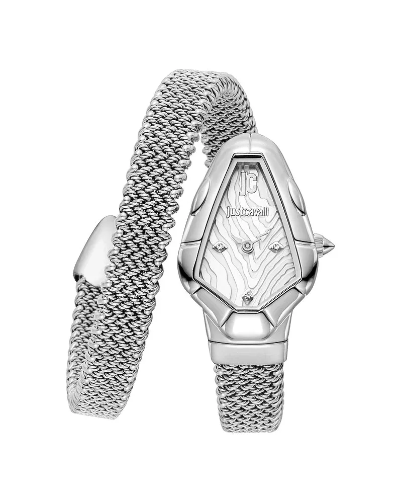 Just Cavalli Damenuhr Signature Snake Silber
