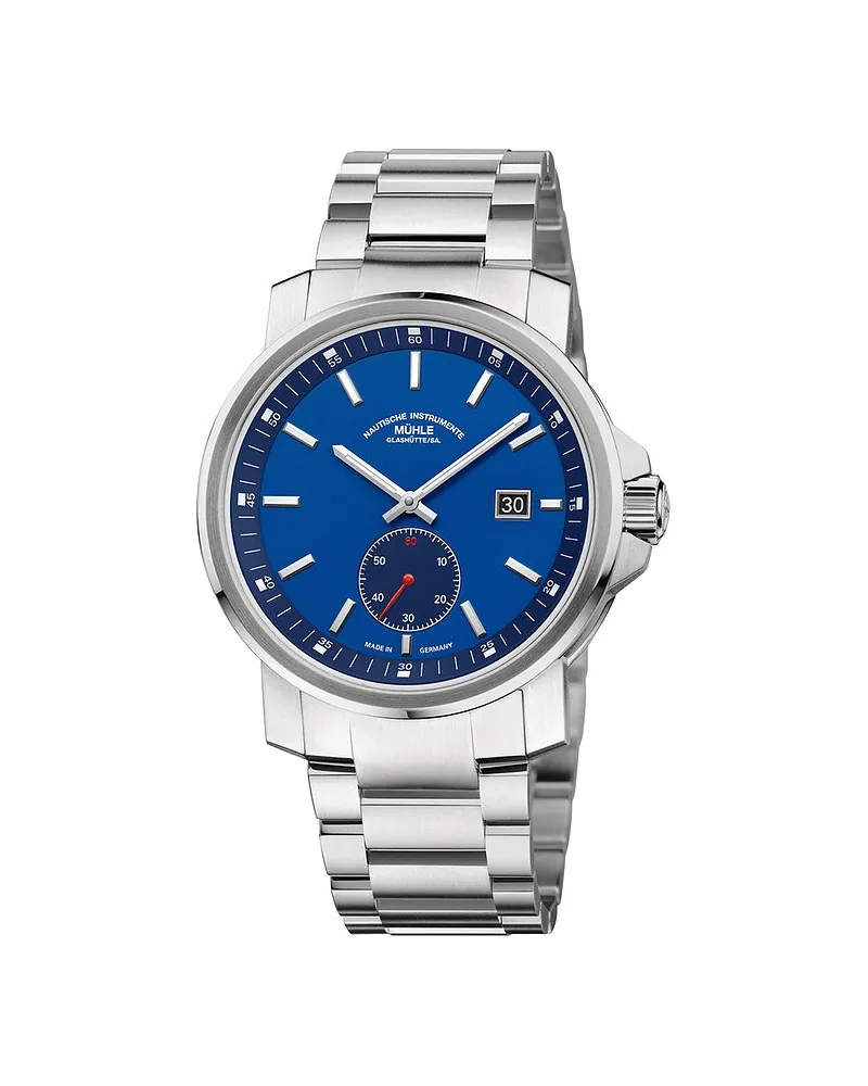 Mühle-Glashütte Herrenuhr 29er Big Kleine Sekunde Silber