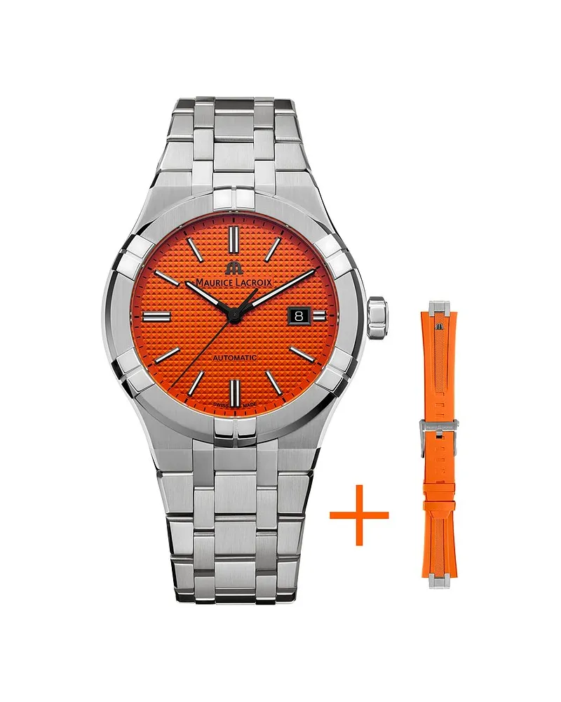 Maurice Lacroix Uhren-Set inkl. Wechselarmband Aikon Automatic Date Silber