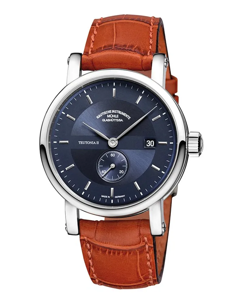 Mühle-Glashütte Herrenuhr Teutonia II Kleine Sekunde Silber