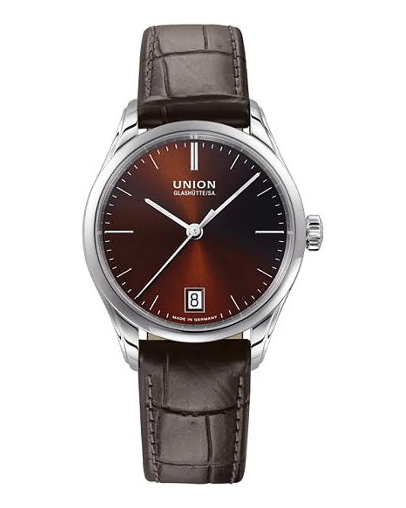Union Glashütte Damenuhr Viro Datum 34 mm Silber