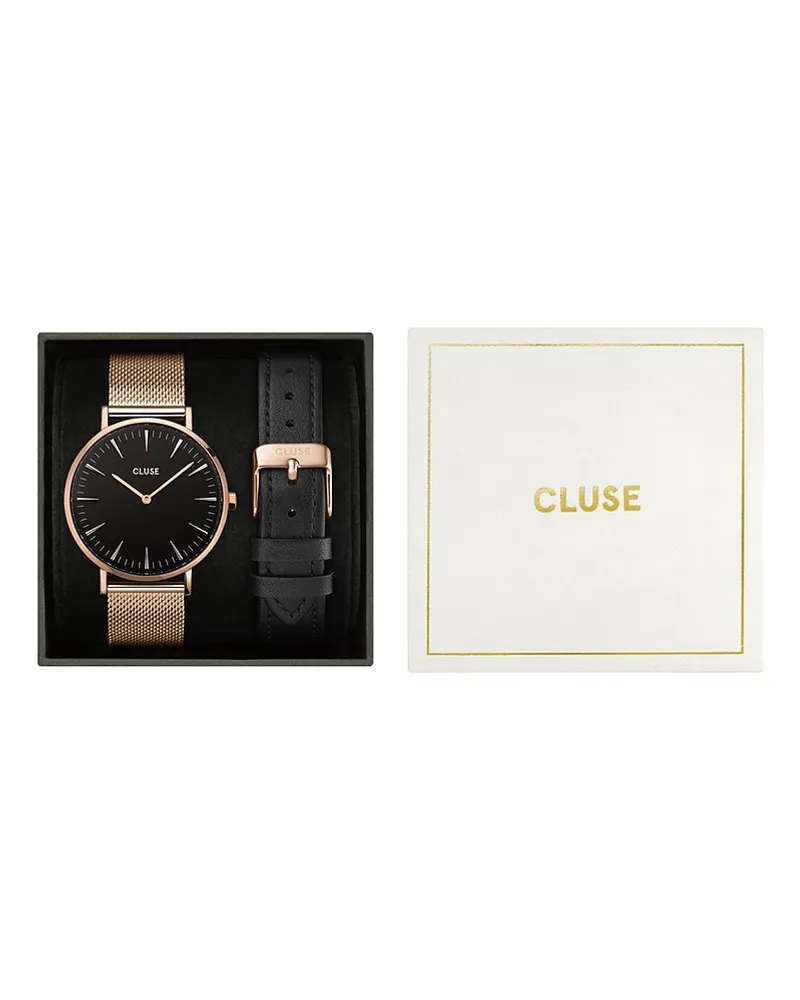 CLUSE Uhren-Set inkl. Wechselarmband Boho Chic Roségold