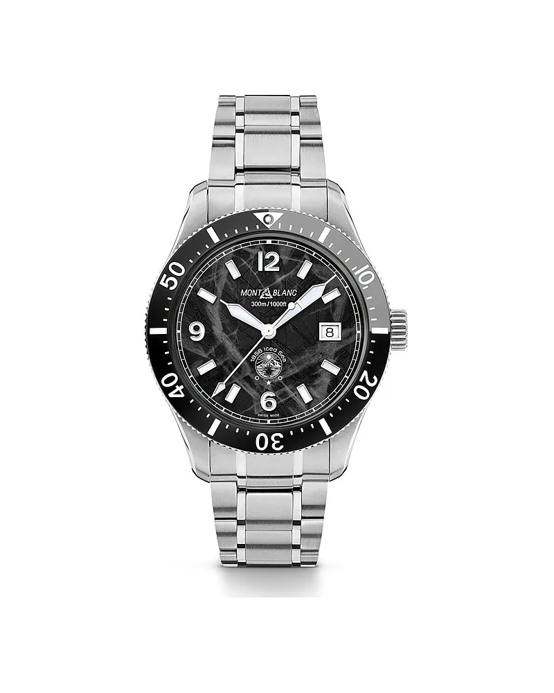 Montblanc Taucheruhr Montblanc 1858 Iced Sea Automatic Date Silber