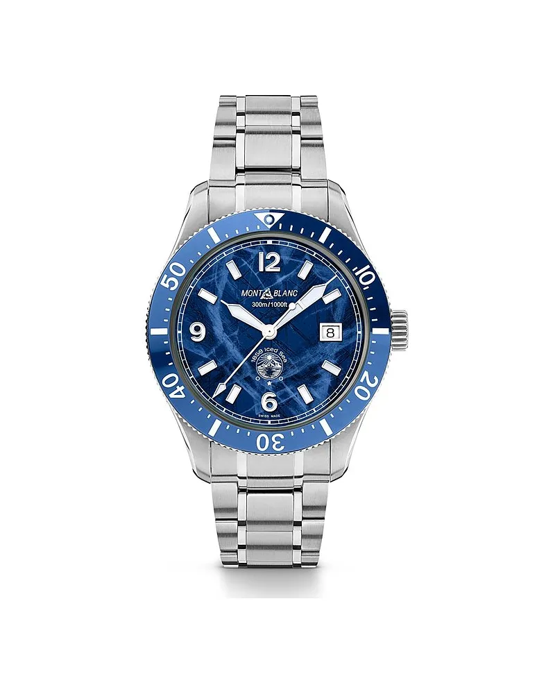 Montblanc Taucheruhr Montblanc 1858 Iced Sea Automatic Date Silber