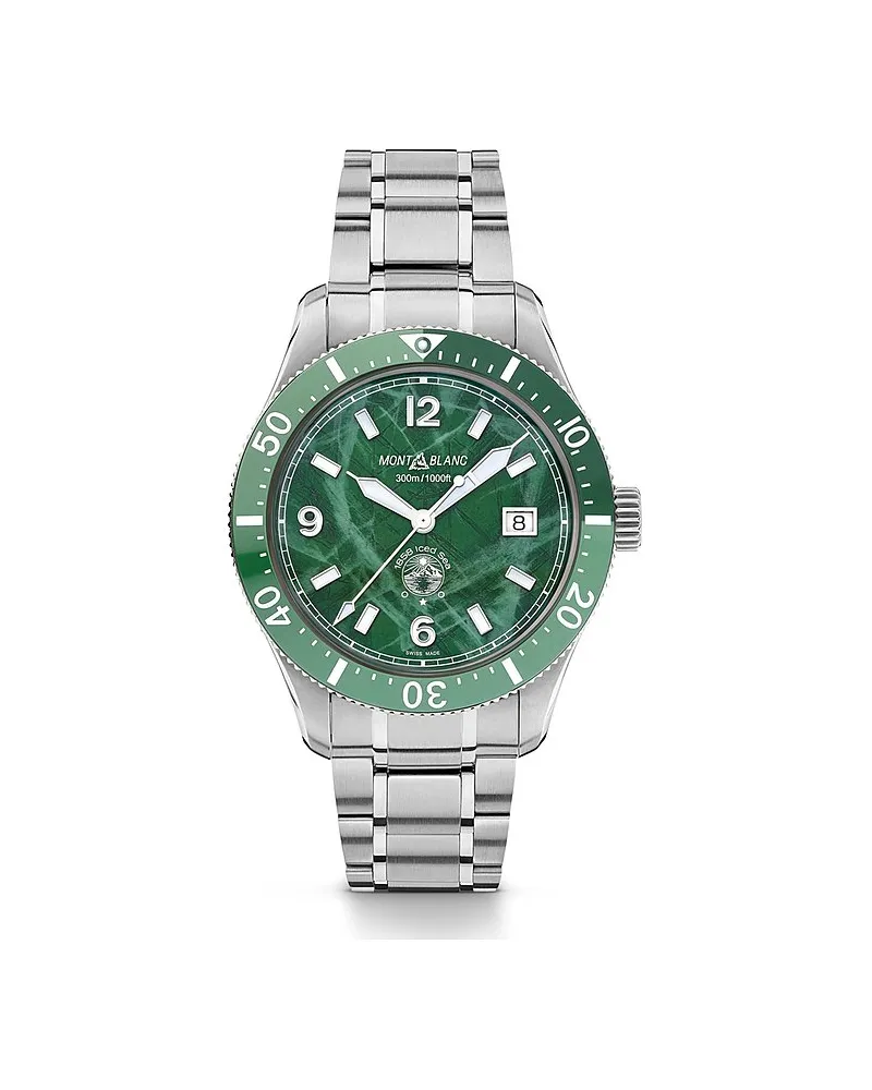 Montblanc Taucheruhr Montblanc 1858 Iced Sea Automatic Date Silber