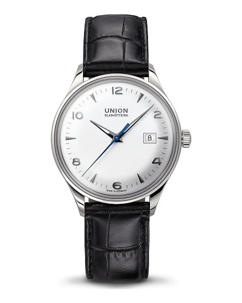 Union Glashütte Herrenuhr Noramis Datum Silber