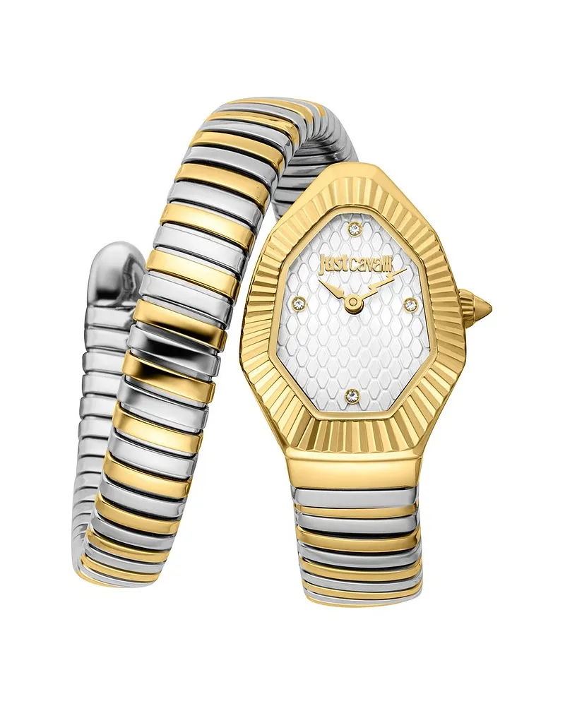 Just Cavalli Damenuhr Signature Snake Bicolor