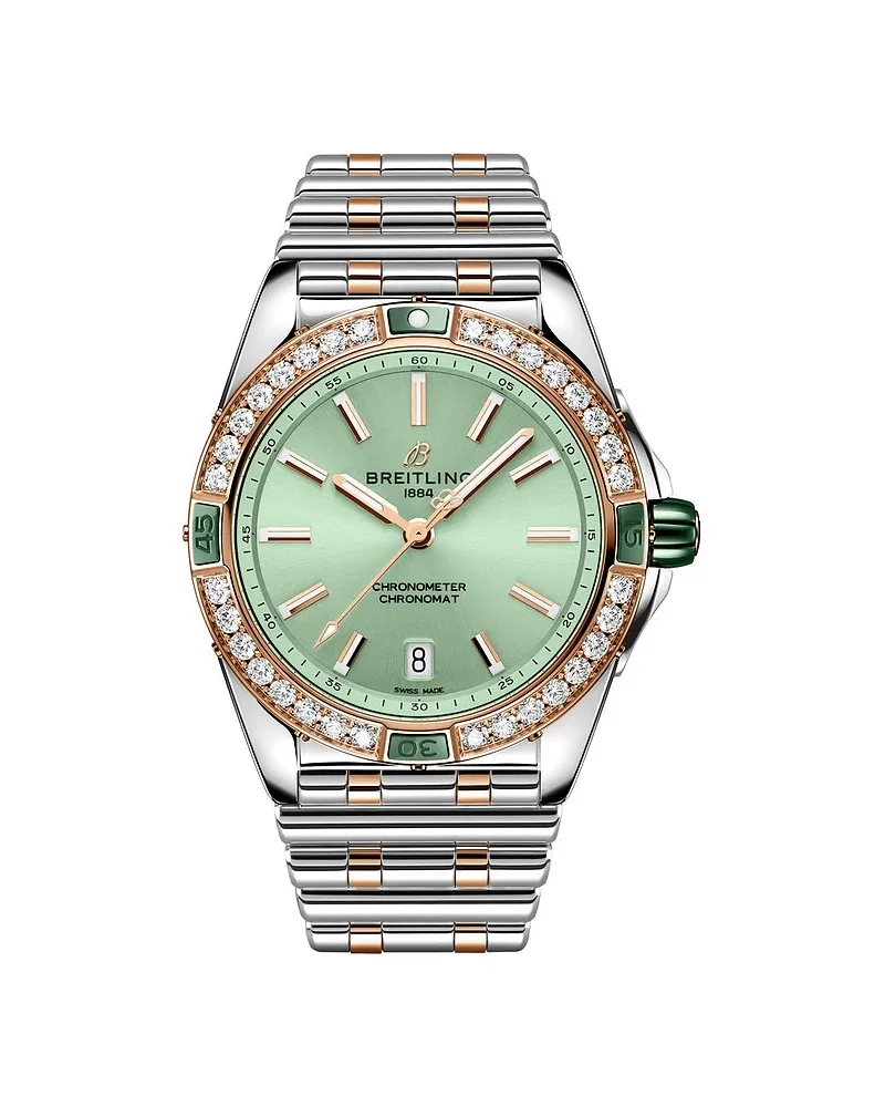 Breitling Damenuhr Super Chronomat Automatic 38 Silber