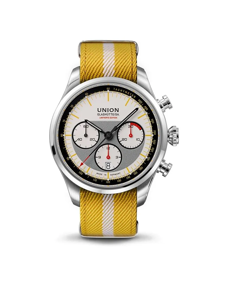 Union Glashütte Uhren-Set inkl. Wechselarmband Belisar Chronograph LTD Silvretta Classic Silber