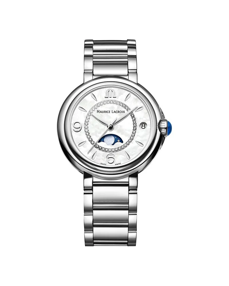 Maurice Lacroix Damenuhr Fiaba Date Moonphase Silber