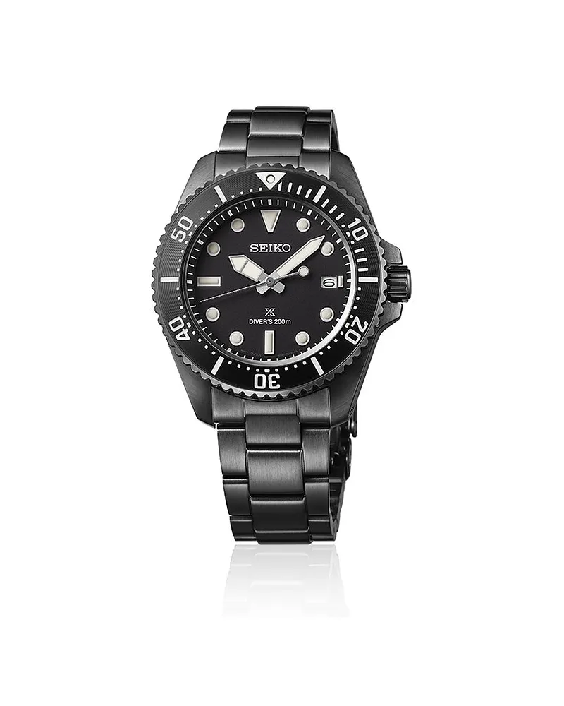 Seiko Herrenuhr Prospex Solar Diver's Schwarz