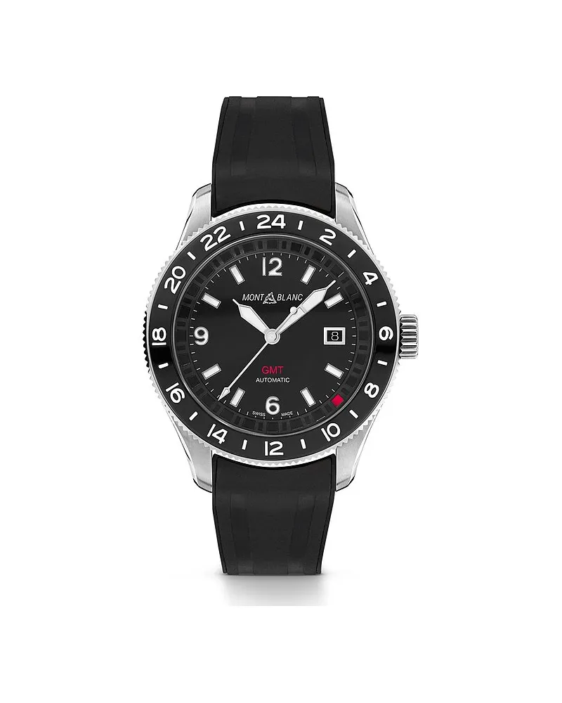 Montblanc Herrenuhr GMT Silber