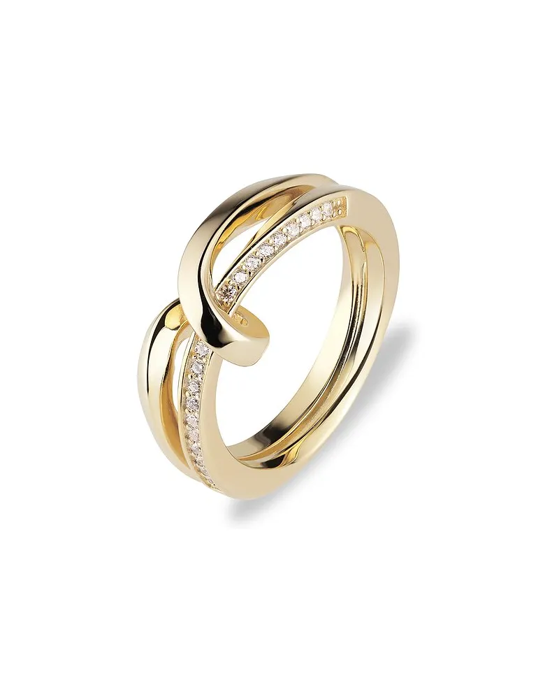 JETTE Damenring LOOP Gelbgold