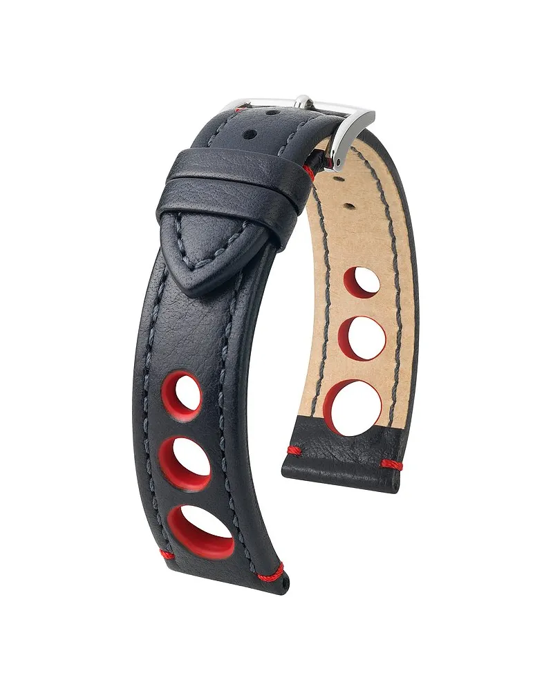 Hirsch Lederband Rally Schwarz