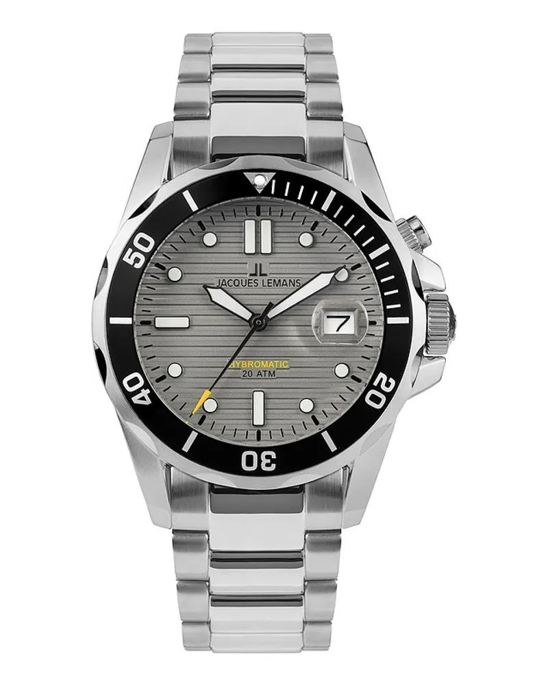 Jacques Lemans Herrenuhr Hybromatic Silber