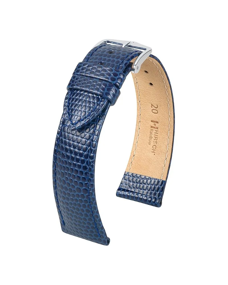 Hirsch Lederband Rainbow Blau