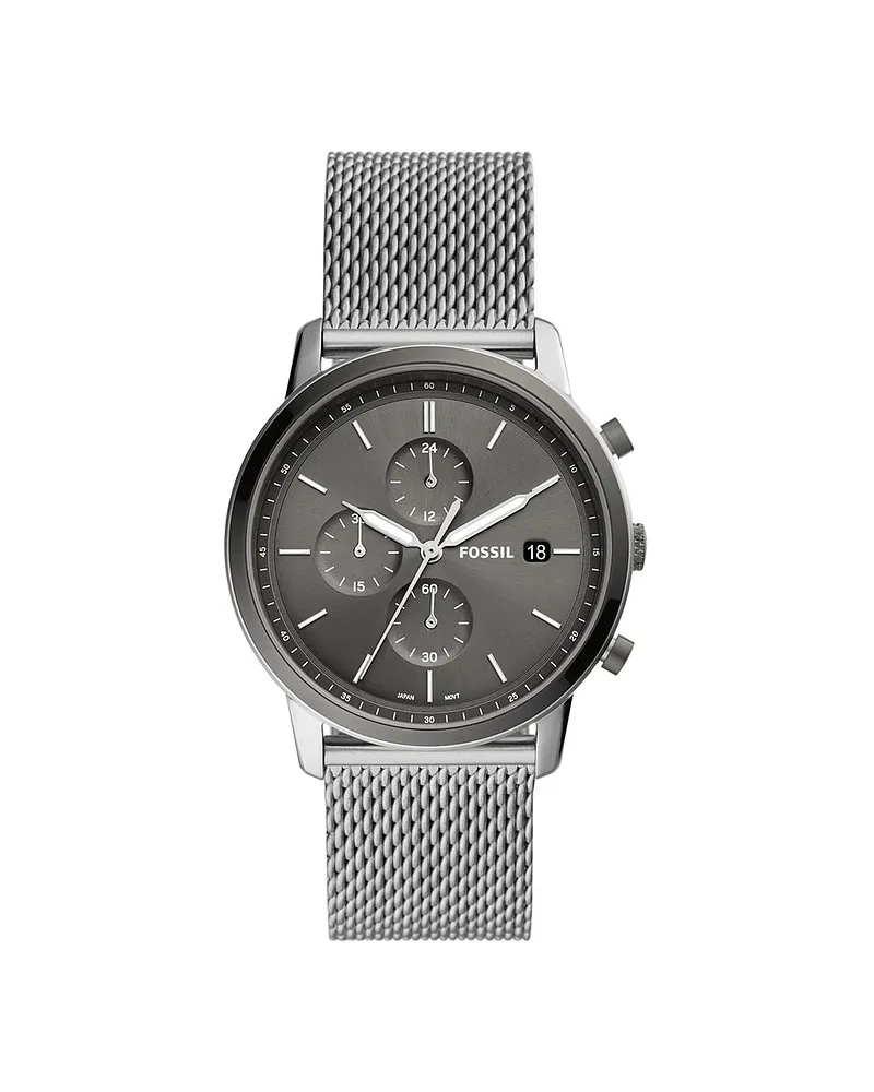 Fossil Chronograph Minimalist Silber