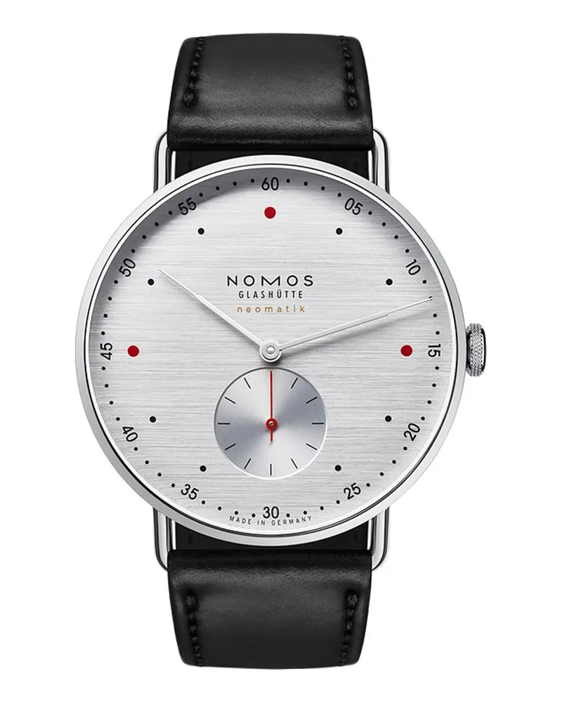 NOMOS Glashütte Unisexuhr Metro neomatik 39 silvercut Silber