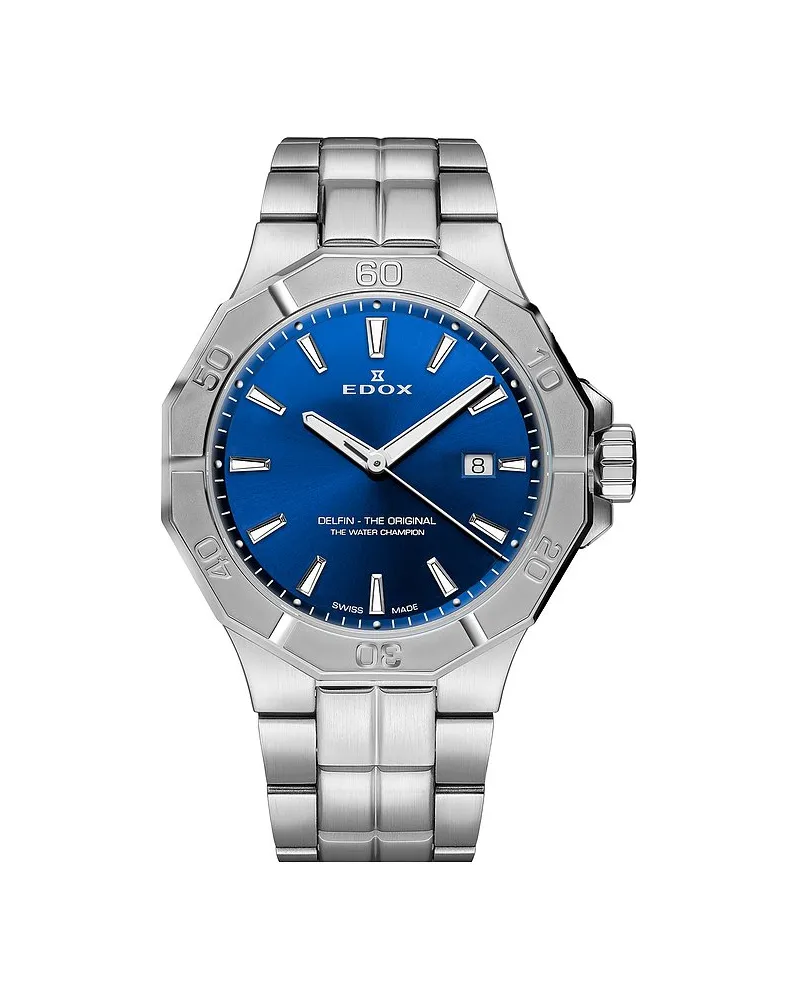 Edox Taucheruhr Delfin The Original Silber