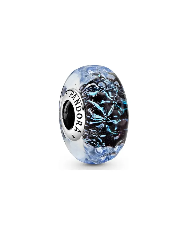 Pandora Charm Moments Welliges dunkelblaues Ozean Murano-Glas Silber
