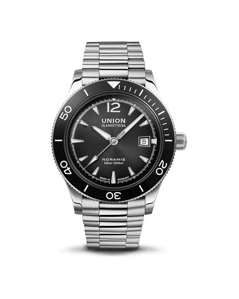 Union Glashütte Herrenuhr Noramis Datum Sport Silber