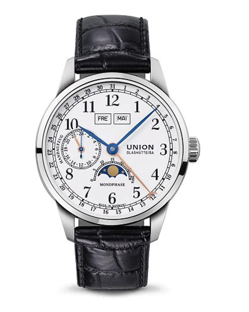 Union Glashütte Herrenuhr 1893 Johannes Dürrstein Edition Gangreserve Silber